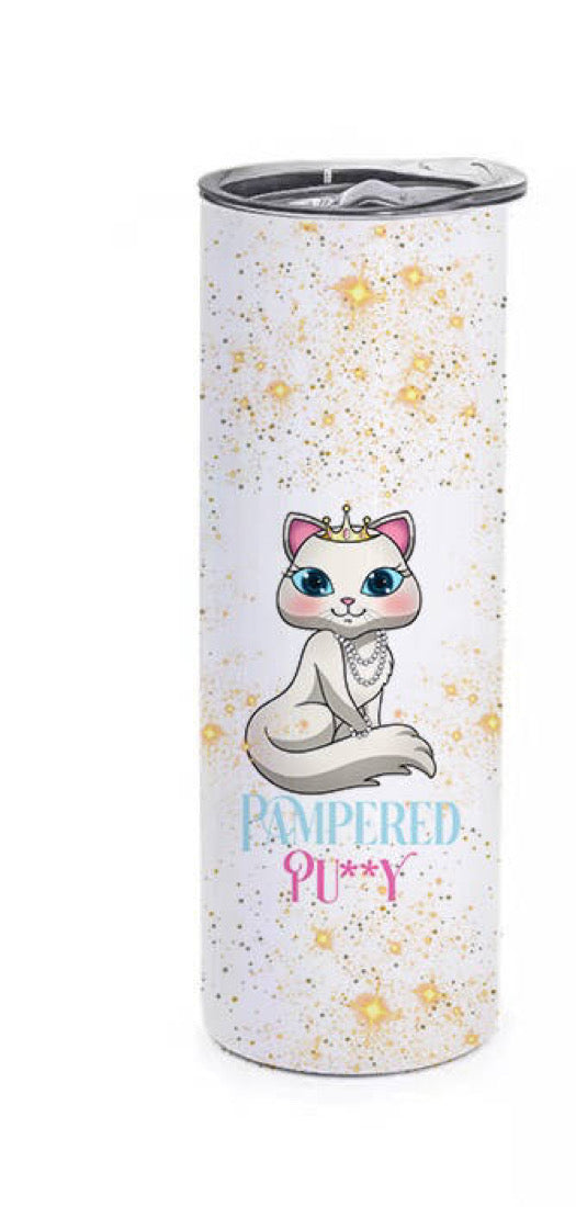 Kween Merch: Pampered Puxxy 20oz Slim Tumbler
